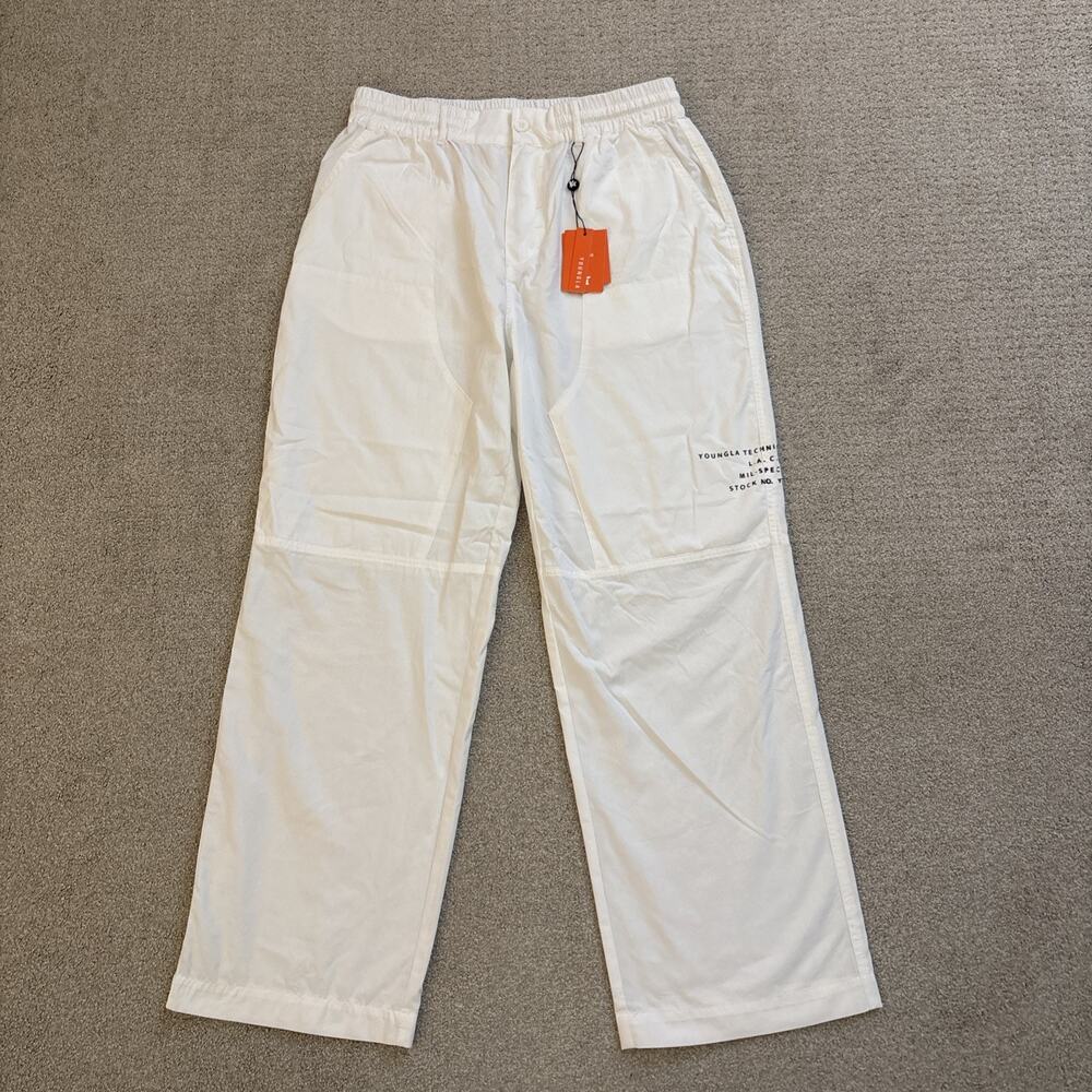 YOUNGLA #2147 Estate Field Pants in White Men’s Size Large Cotton Blend Cargo